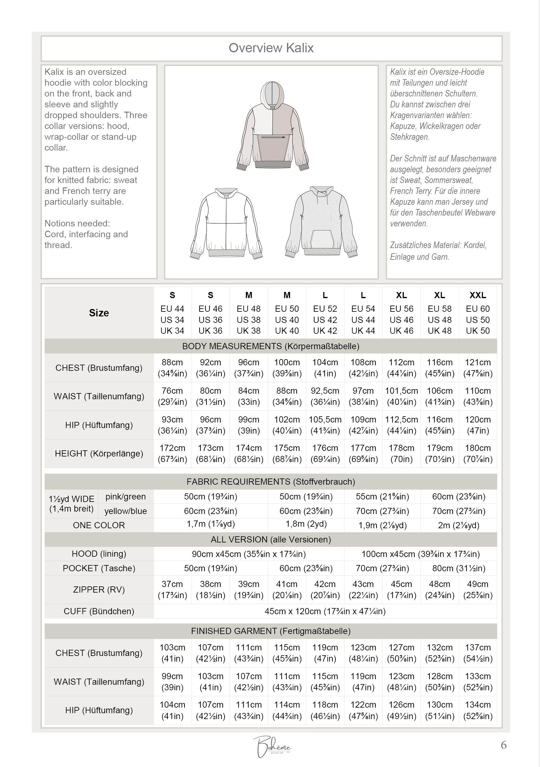 KALIX.hoodie | Herren | 44-60 | Schnitt : - Sewando