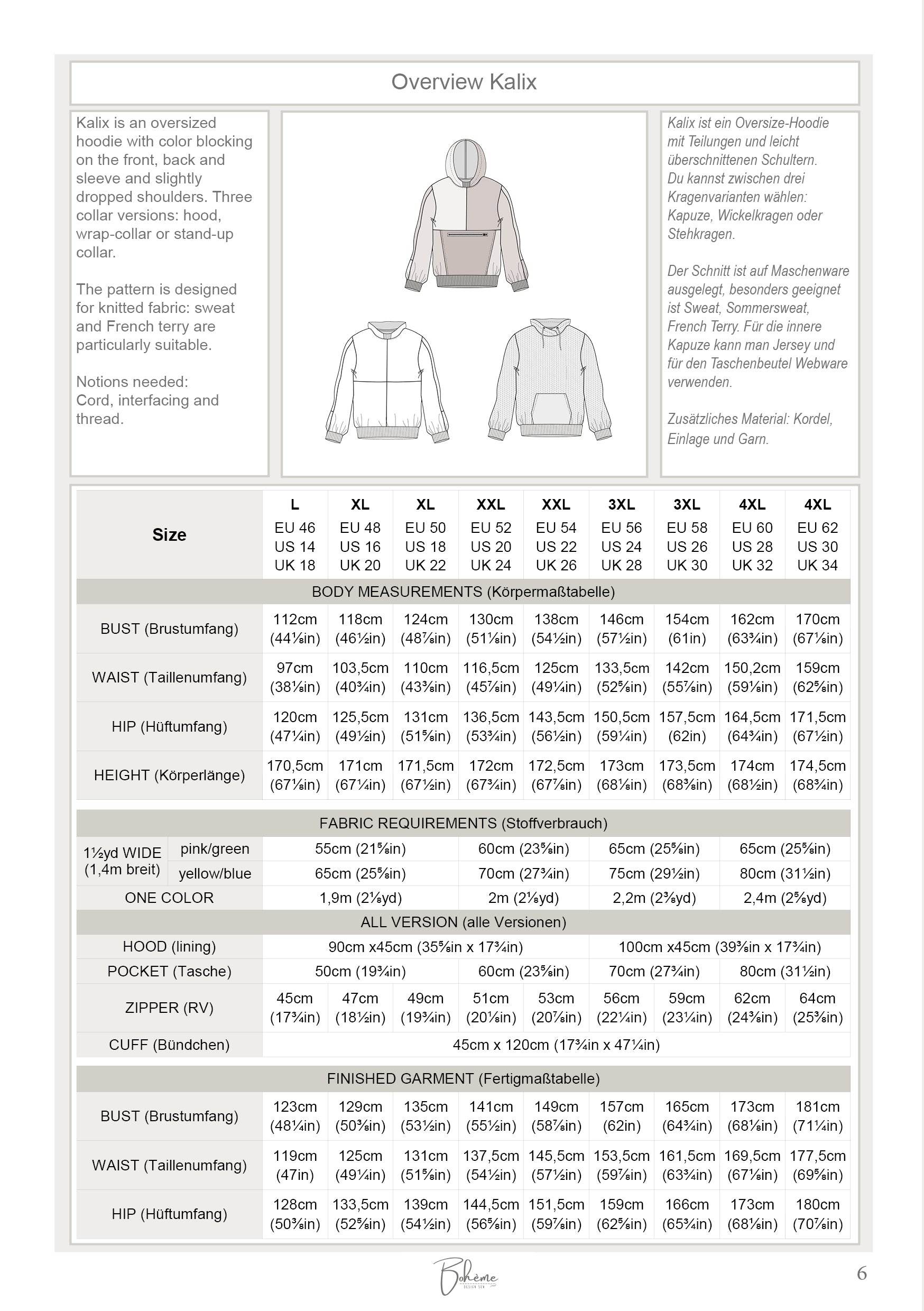 KALIX.hoodie | Damen Plus | 46-62 | Schnitt : - Sewando
