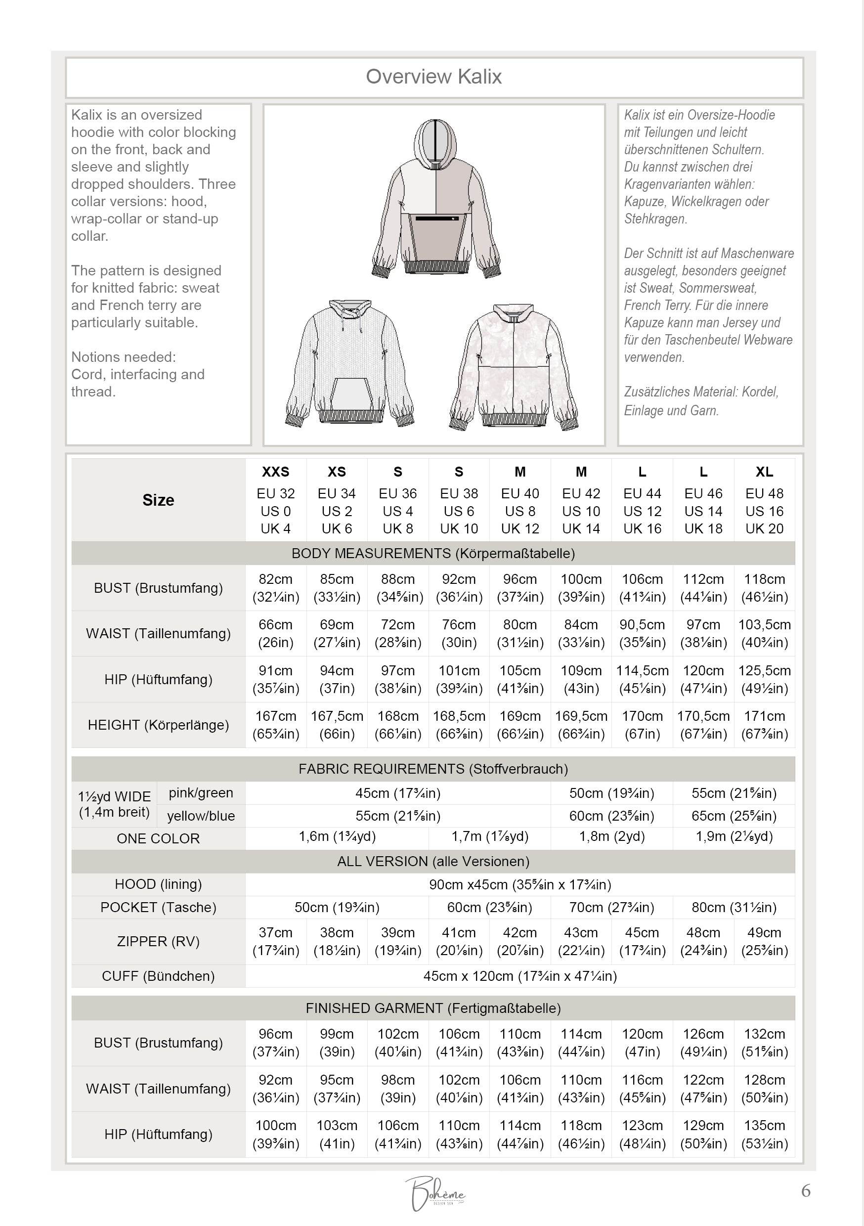 KALIX.hoodie | Damen | 32-48 | Schnitt : - Sewando
