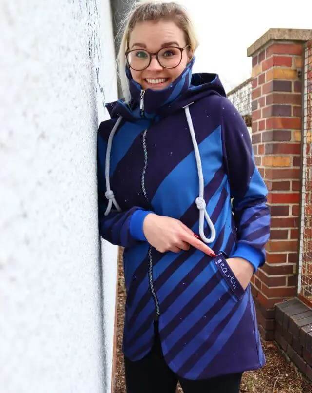 Schnittmuster Sweatjacke Labradorit Gr. 32 - 58 DE - Sewando