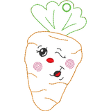 Stickdatei - 6 Karotten mit Gesicht (ITH und Doodle) - Sewando