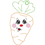 Stickdatei - 6 Karotten mit Gesicht (ITH und Doodle) - Sewando