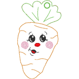 Stickdatei - 6 Karotten mit Gesicht (ITH und Doodle) - Sewando