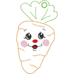 Stickdatei - 6 Karotten mit Gesicht (ITH und Doodle) - Sewando