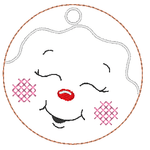 Stickdatei - 6 Kekse / Lebkuchen mit Gesicht (ITH und Doodle) - Sewando