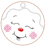 Stickdatei - 6 Kekse / Lebkuchen mit Gesicht (ITH und Doodle) - Sewando
