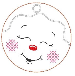 Stickdatei - 6 Kekse / Lebkuchen mit Gesicht (ITH und Doodle) - Sewando
