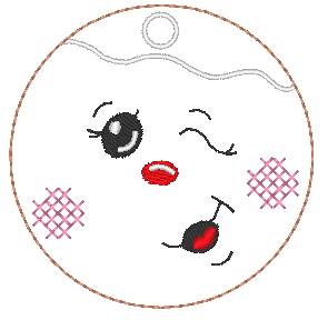 Stickdatei - 6 Kekse / Lebkuchen mit Gesicht (ITH und Doodle) - Sewando
