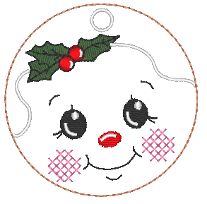 Stickdatei - 6 Kekse / Lebkuchen mit Gesicht (ITH und Doodle) - Sewando