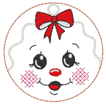 Stickdatei - 6 Kekse / Lebkuchen mit Gesicht (ITH und Doodle) - Sewando