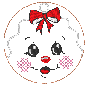 Stickdatei - 6 Kekse / Lebkuchen mit Gesicht (ITH und Doodle) - Sewando