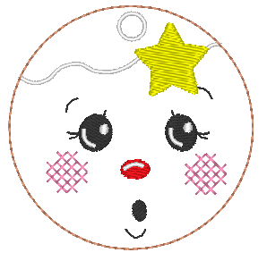 Stickdatei - 6 Kekse / Lebkuchen mit Gesicht (ITH und Doodle) - Sewando