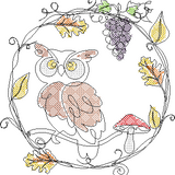 Stickdatei - Kritzelkreis "Herbst"