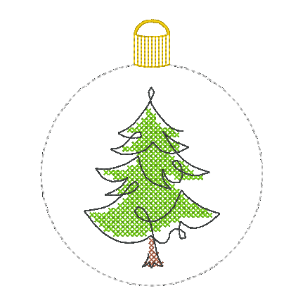 Stickdatei - Christbaumkugeln Single Line (22 Motive) - Sewando