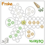 Stickdatei - LUDO Spiel "Ostern" für 3 Personen (in 3 Größen)