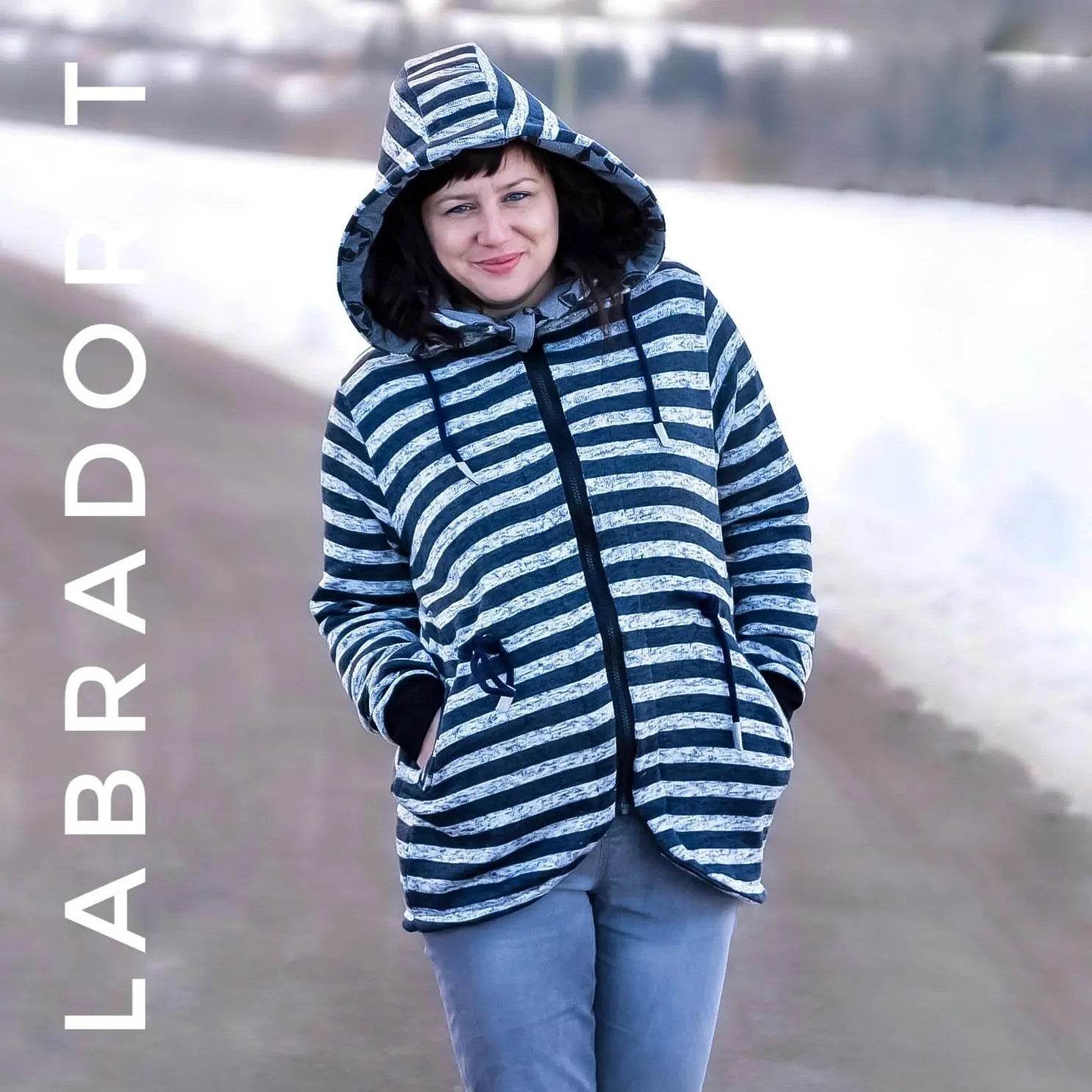 Schnittmuster Sweatjacke Labradorit Gr. 32 - 58 DE - Sewando