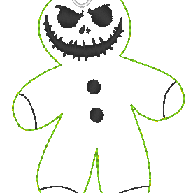 Stickdatei - Anhänger Halloween (Skelett, Voodoo-Puppe, Monster) - Sewando