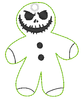 Stickdatei - Anhänger Halloween (Skelett, Voodoo-Puppe, Monster) - Sewando