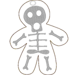 Stickdatei - Anhänger Halloween (Skelett, Voodoo-Puppe, Monster) - Sewando