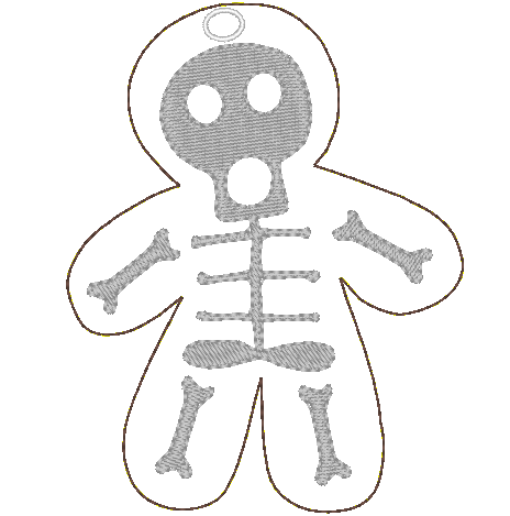 Stickdatei - Anhänger Halloween (Skelett, Voodoo-Puppe, Monster) - Sewando