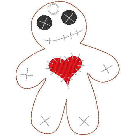 Stickdatei - Anhänger Halloween (Skelett, Voodoo-Puppe, Monster) - Sewando
