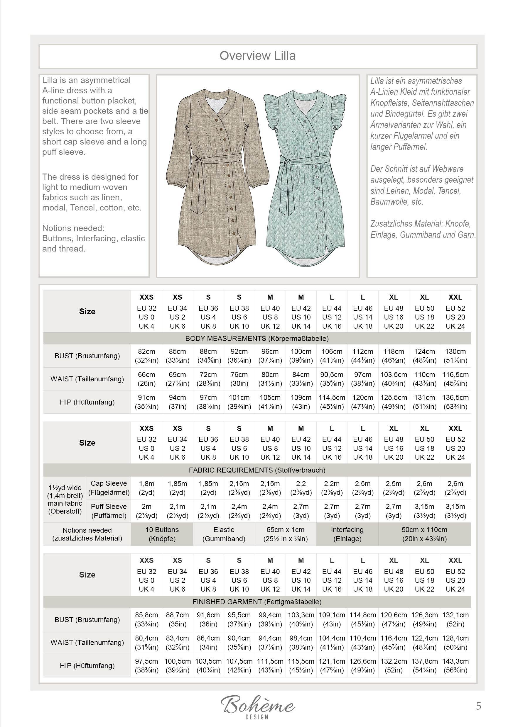 LILLA.kleid | Daman | 32-52 Schnitt : - Sewando