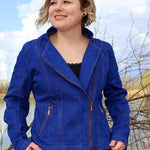Schnittmuster Jacke BIKER-Lola aus Kunstleder/ Stretch mit optionaler Kapuze Gr. 34-54 - Sewando