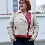 Schnittmuster Jacke BIKER-Lola aus Kunstleder/ Stretch mit optionaler Kapuze Gr. 34-54 - Sewando