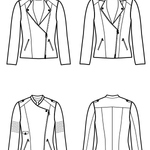 Schnittmuster Jacke BIKER-Lola aus Kunstleder/ Stretch mit optionaler Kapuze Gr. 34-54 - Sewando