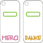 Stickdatei - DANKE / MERCI Verpackung 10x10 cm - Sewando