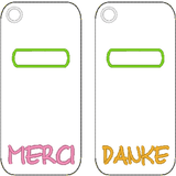Stickdatei - DANKE / MERCI Verpackung 10x10 cm - Sewando