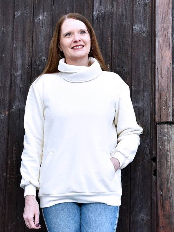 Schnittmuster Merit Sweater, Hoodie mit raffiniertem Rücken Gr. 34-54 - Sewando