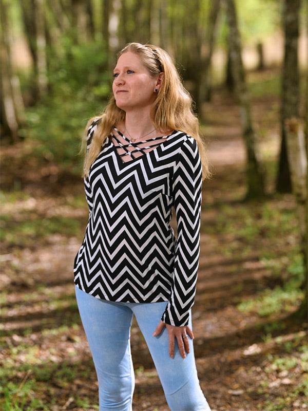 Schnittmuster Miray Shirt mit Ausschnitt- und Ärmelvariationen Gr. 34-54 - Sewando