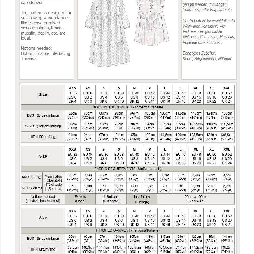 MANDØ.maxikleid | Damen | 32-52 | Schnitt : - Sewando
