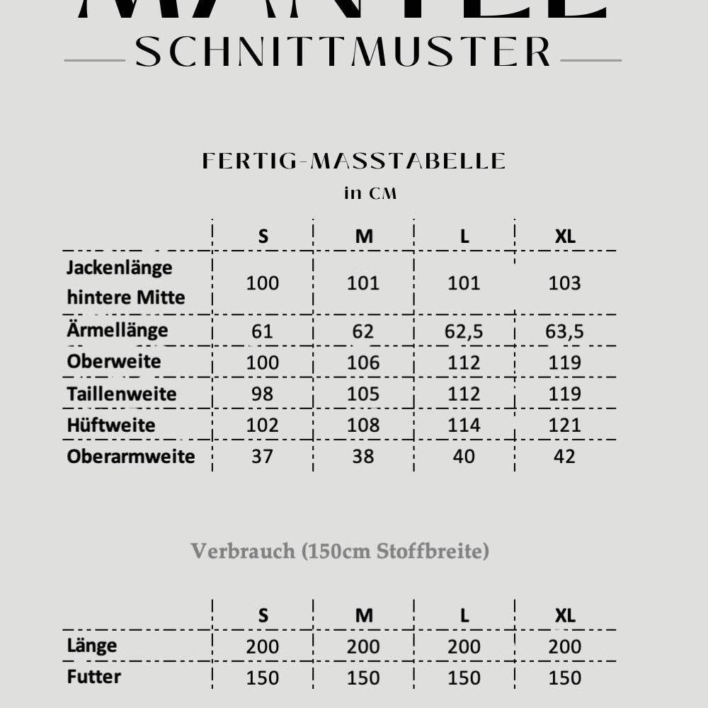 E-Book und Schnittmuster | Mantel S-XL - Sewando