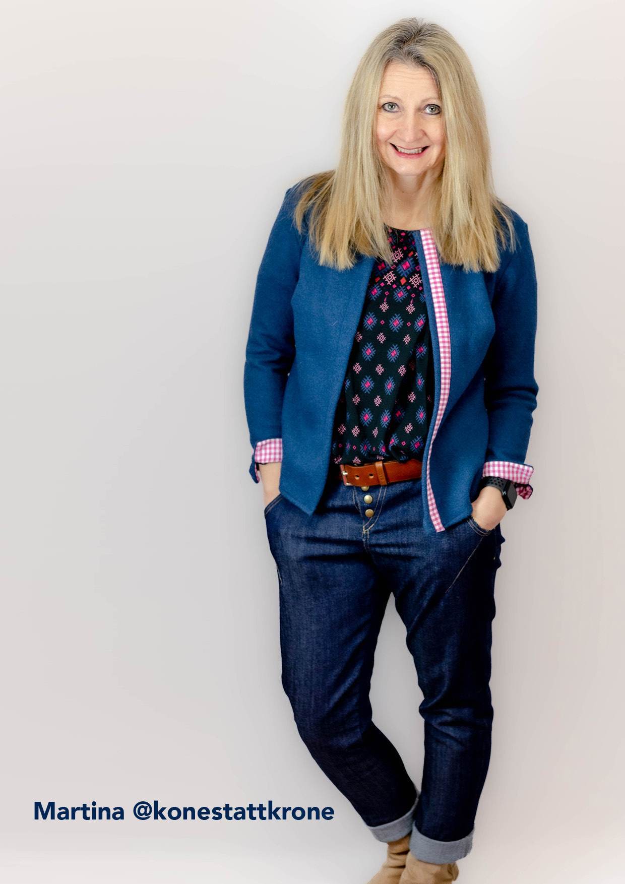 Schnittmuster Jacke Betty Gr. S–XL – PDF A4, A0 & Beamer inkl. Anleitung - Sewando