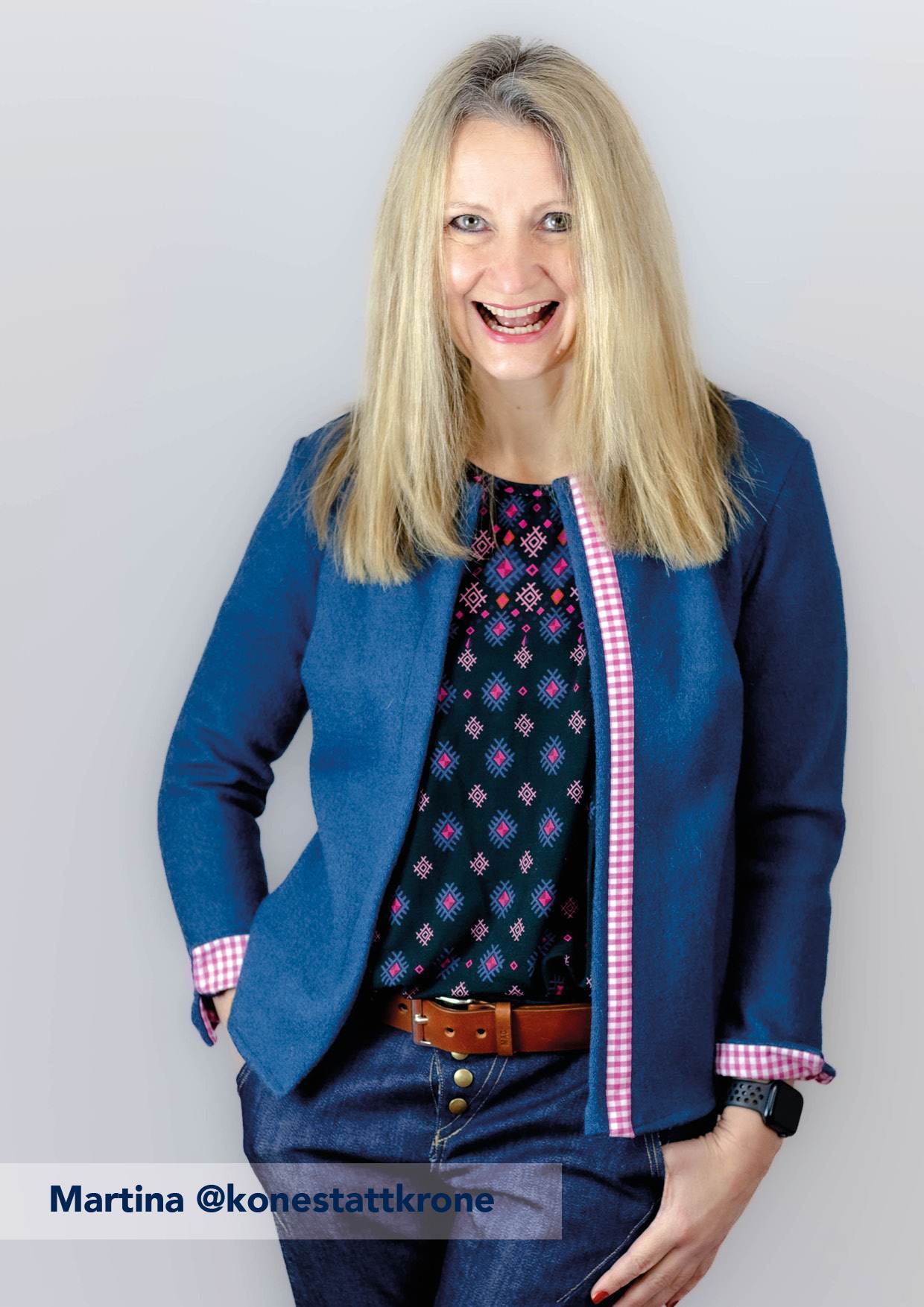 Schnittmuster Jacke Betty Gr. S–XL – PDF A4, A0 & Beamer inkl. Anleitung - Sewando