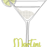 Stickdatei Single Line  "Cocktails"