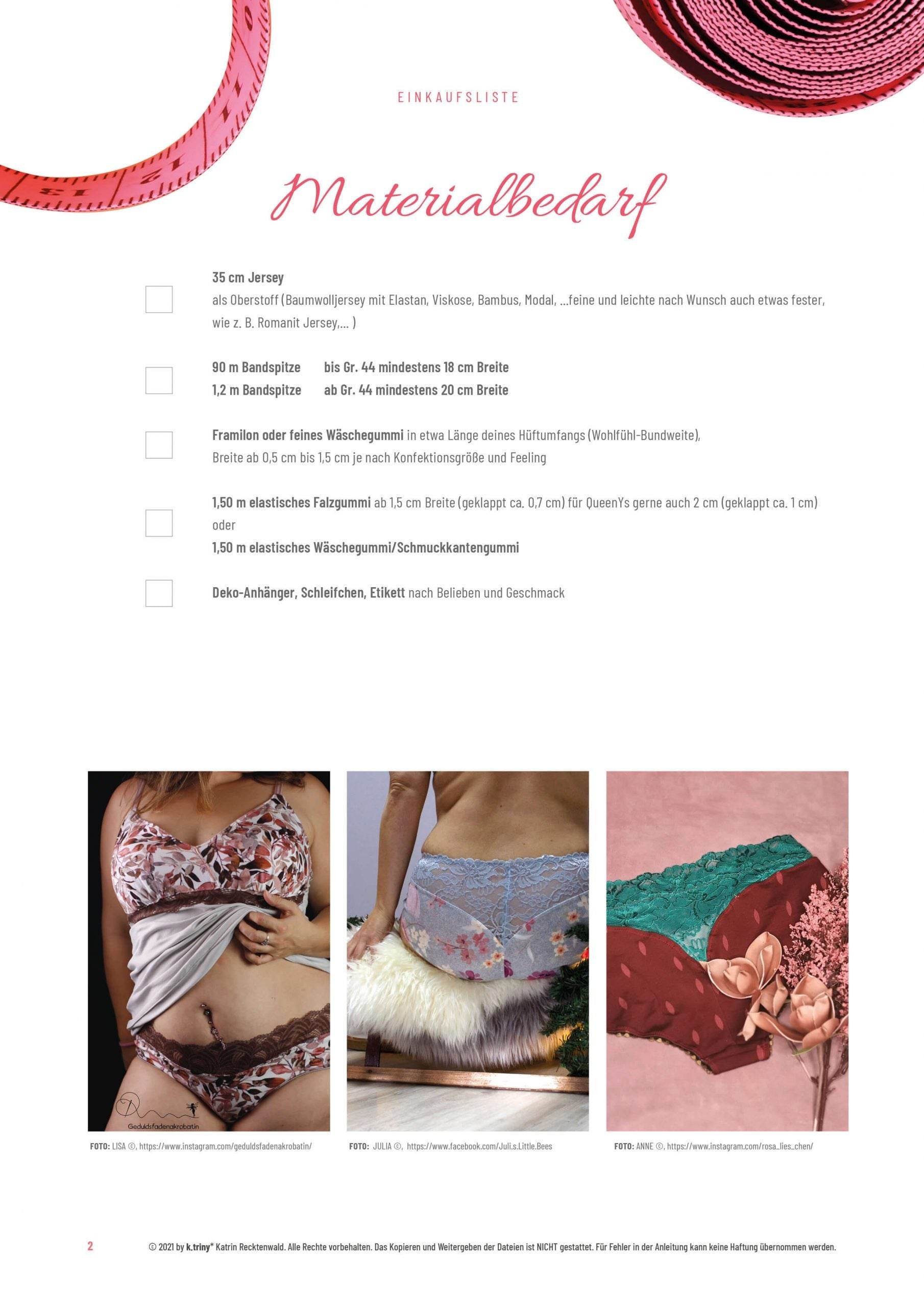 Schnittmuster #LittleLovely Panty | Slip mit Spitze - Sewando