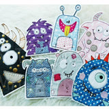 Stickdatei "Monsterbande" für 18x30 cm Rahmen
