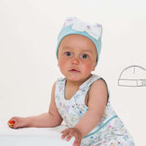 Schnittmuster Baby-Overall & Mütze, Baby mit Mütze und Overall, digitales Schnittmuster für unisex Babybekleidung
