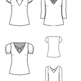 Schnittmuster Miray Shirt mit Ausschnitt- und Ärmelvariationen Gr. 34-54 - Sewando