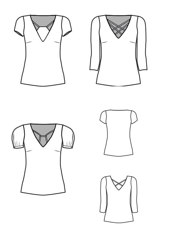 Schnittmuster Miray Shirt mit Ausschnitt- und Ärmelvariationen Gr. 34-54 - Sewando