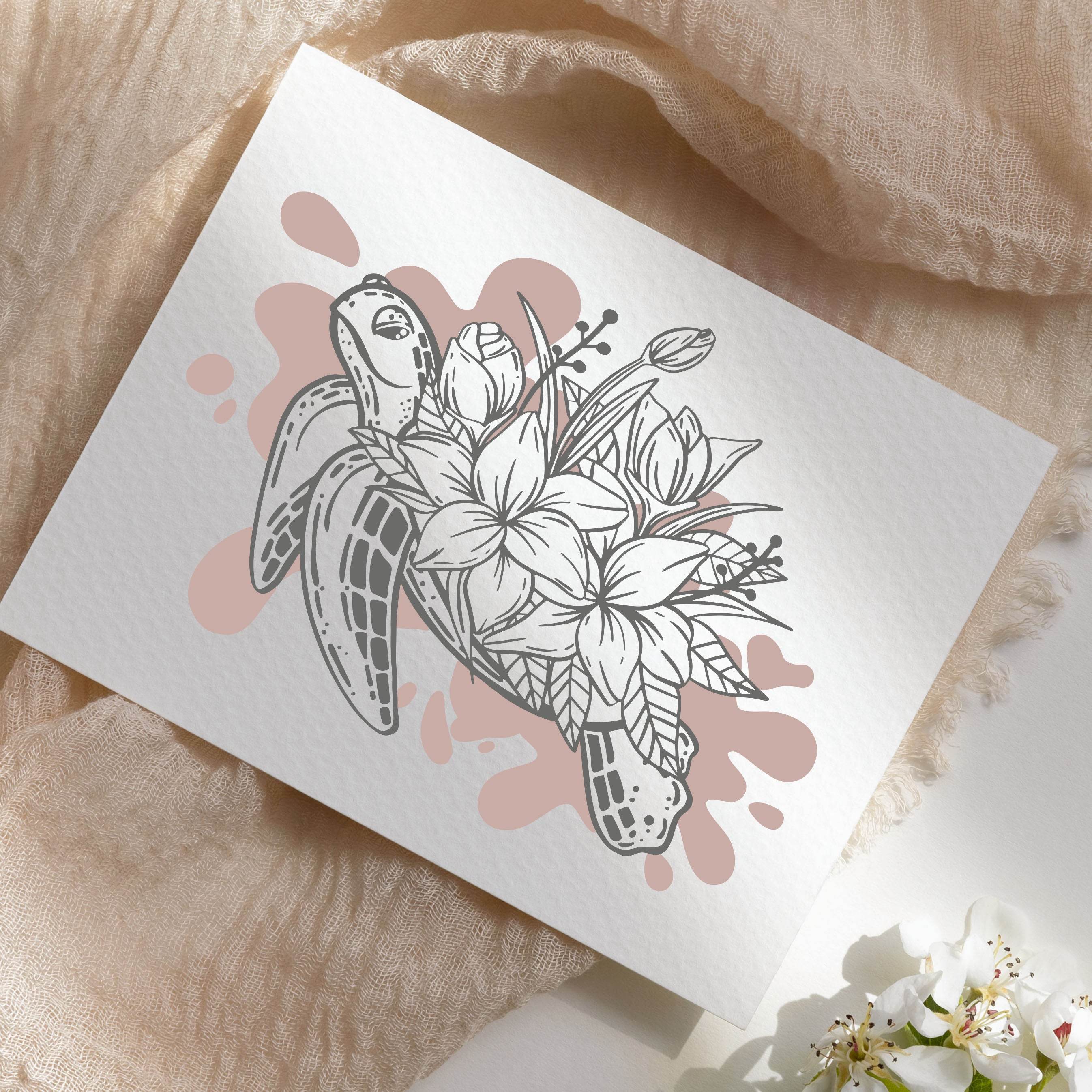 Plotterdatei Flower Turtle - Sewando