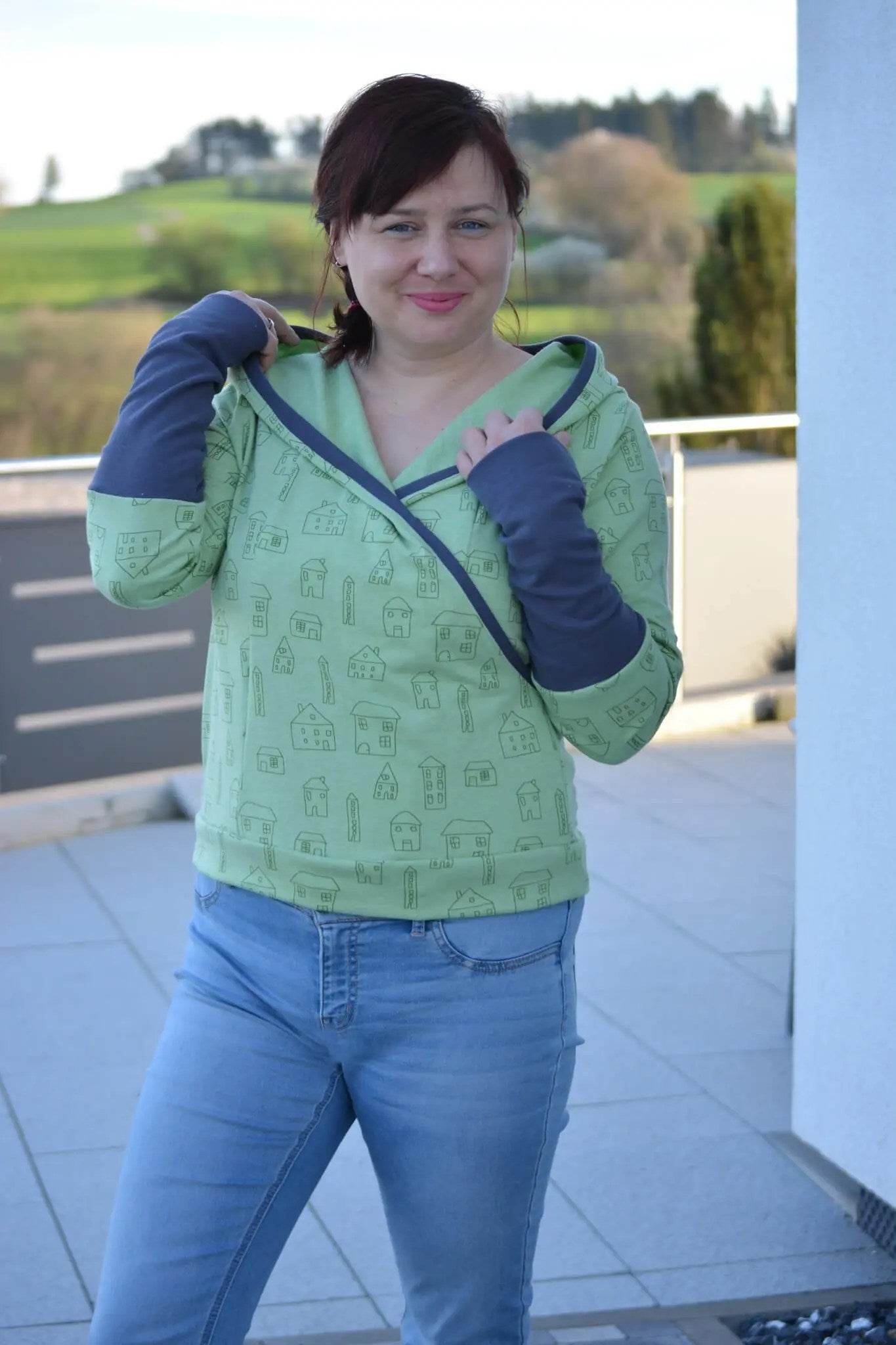 Schnittmuster Mondstein Wickel-Pullover Gr. A - M DE/EN/FR - Sewando
