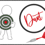 Stickdatei - Dart (Untersetzer, Mugrug, Anhänger, Schild etc.) - Sewando
