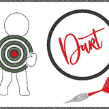 Stickdatei - Dart (Untersetzer, Mugrug, Anhänger, Schild etc.) - Sewando