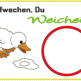 Stickdatei - Mugrug "Aufwachen, Du Weichei"