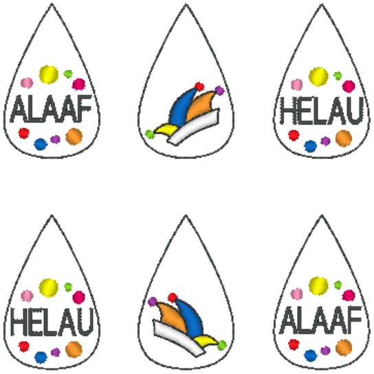 Stickdatei - Ohrringe ALAAF & HELAU - Sewando