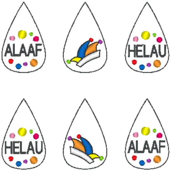 Stickdatei - Ohrringe ALAAF & HELAU - Sewando